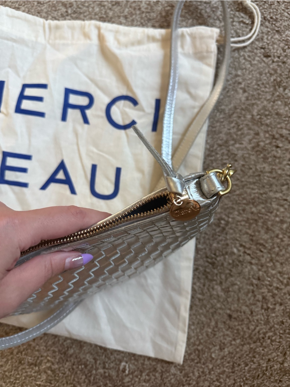 Clare V Petite Moyen - Silver Woven - Picture 3 of 6
